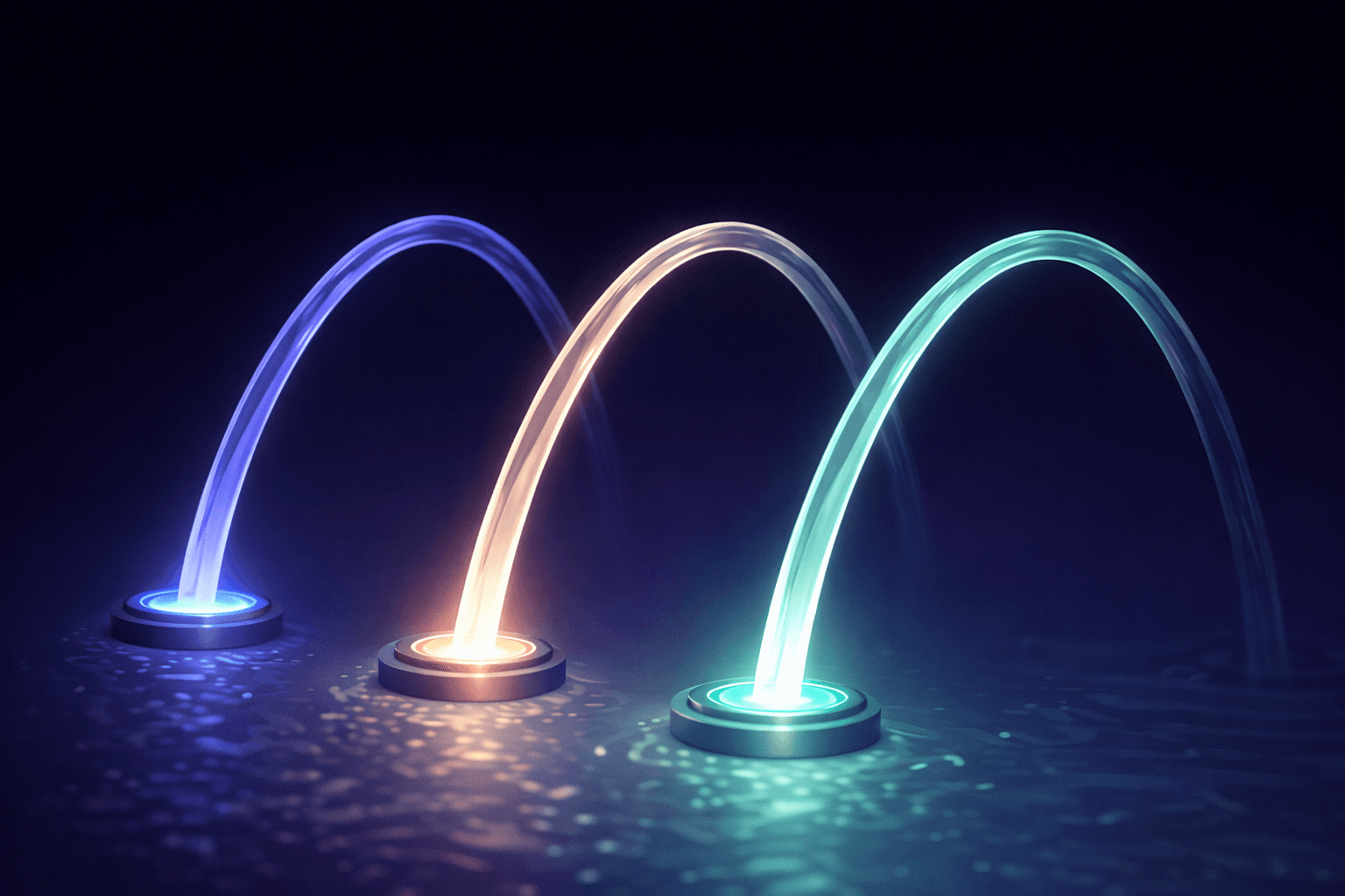 Illuminated Laminar Fountain Jets