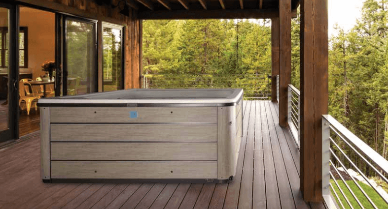 Eco Series hot tub in a backyard setting